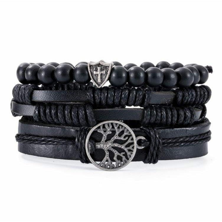 Leather Multi-Layer Yggdrasil Bracelet - Image 4