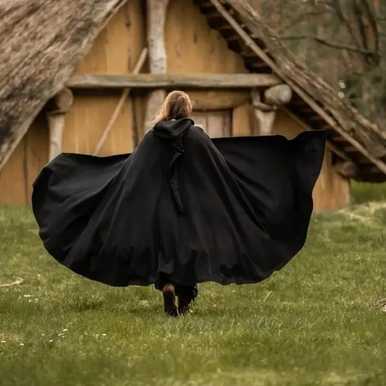 Long Hooded Viking Cloak | Wool Blend - Image 4
