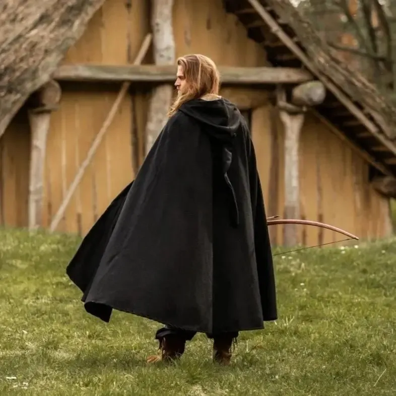 Long Hooded Viking Cloak | Wool Blend - Image 5
