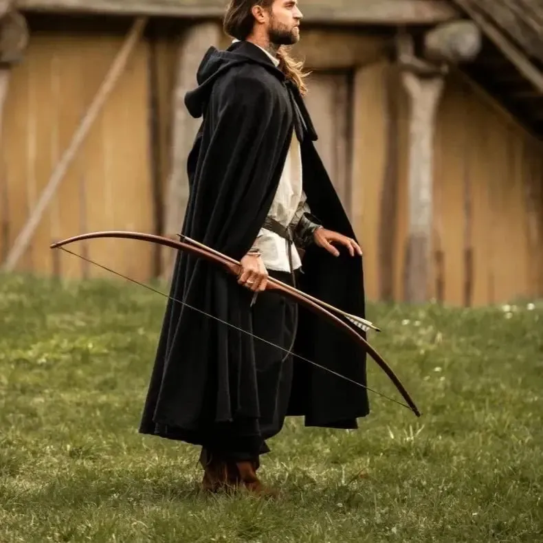Long Hooded Viking Cloak | Wool Blend - Image 6