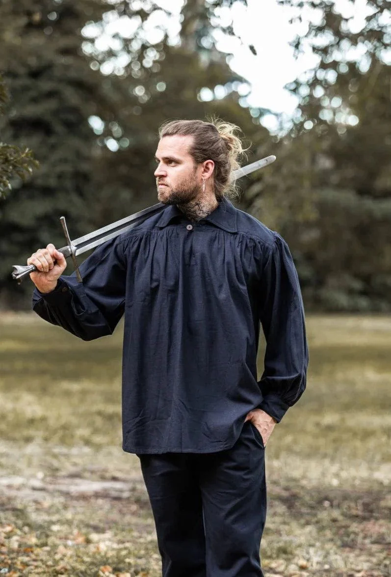 Loose Viking Shirt with Collar | V-Neck Design - Image 10