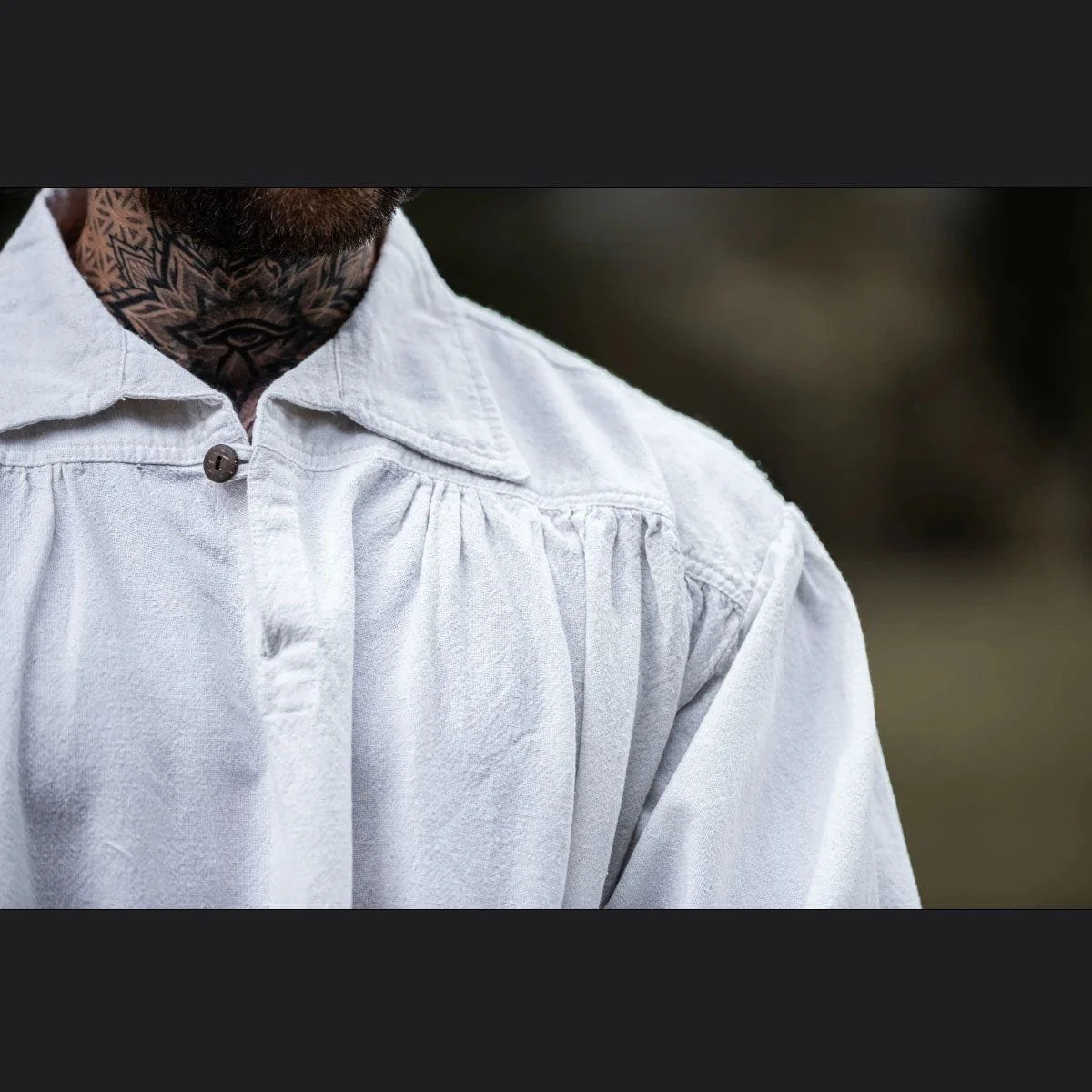 Loose Viking Shirt with Collar | V-Neck Design - Image 3