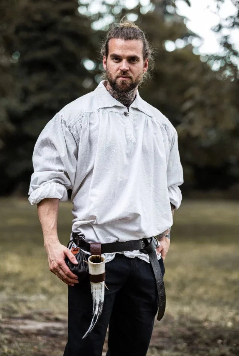 Loose Viking Shirt with Collar | V-Neck Design - Image 5