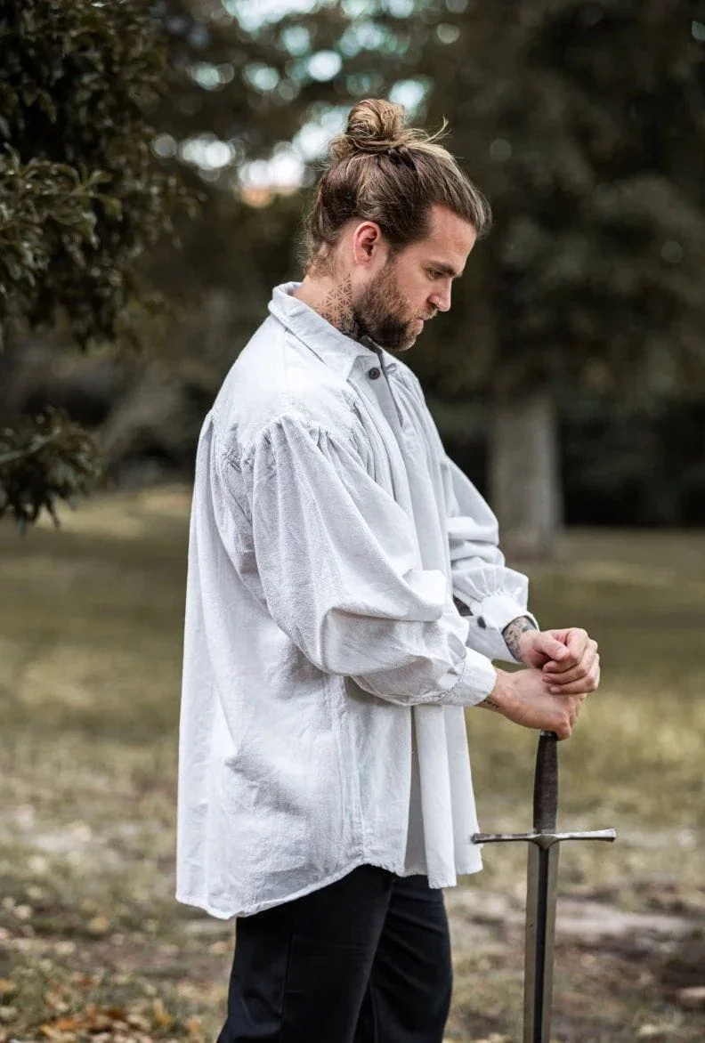 Loose Viking Shirt with Collar | V-Neck Design - Image 6
