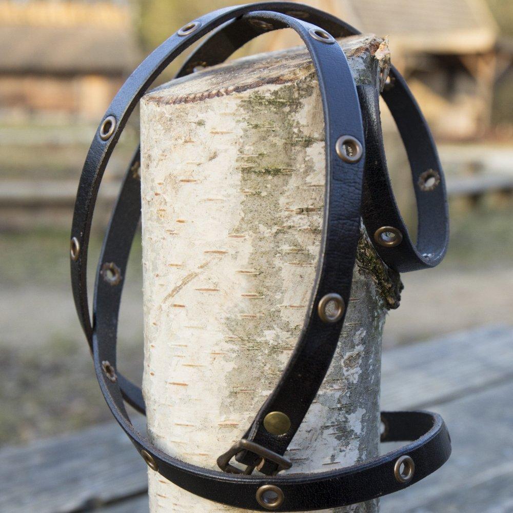 Leather Multi-Wrap Viking Bracelet | Buckle Closure | Brass Rivets - Image 4