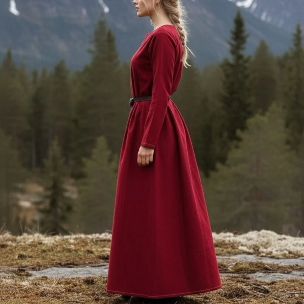 NEW Viking Dress or Underdress - Rich Red - Image 2
