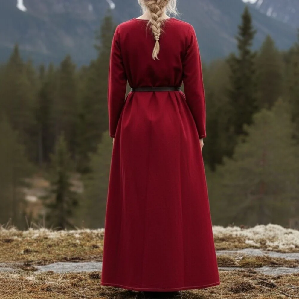 NEW Viking Dress or Underdress - Rich Red - Image 4