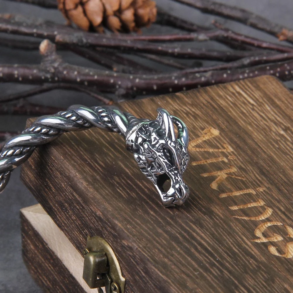 Nidhogg Dragon Head Arm Ring Torc Bracelet - Image 3
