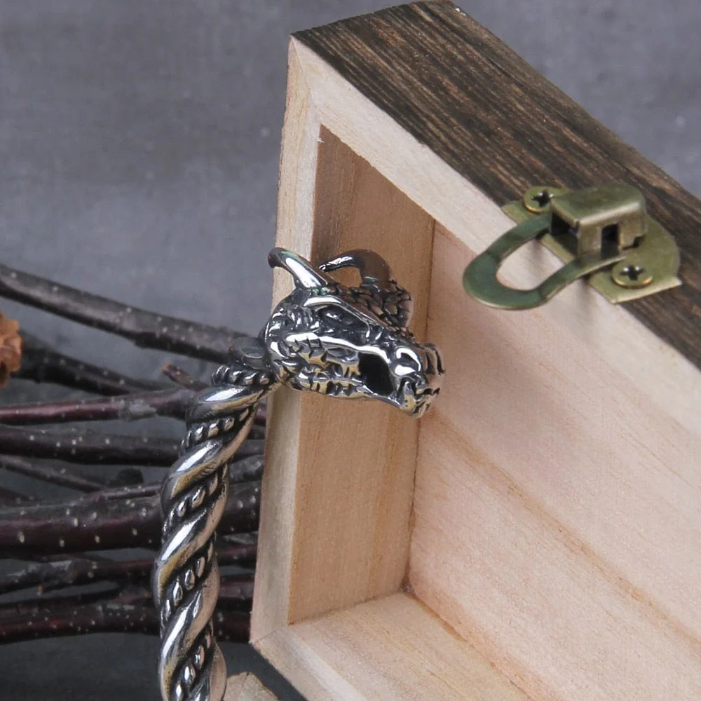 Nidhogg Dragon Head Arm Ring Torc Bracelet - Image 4