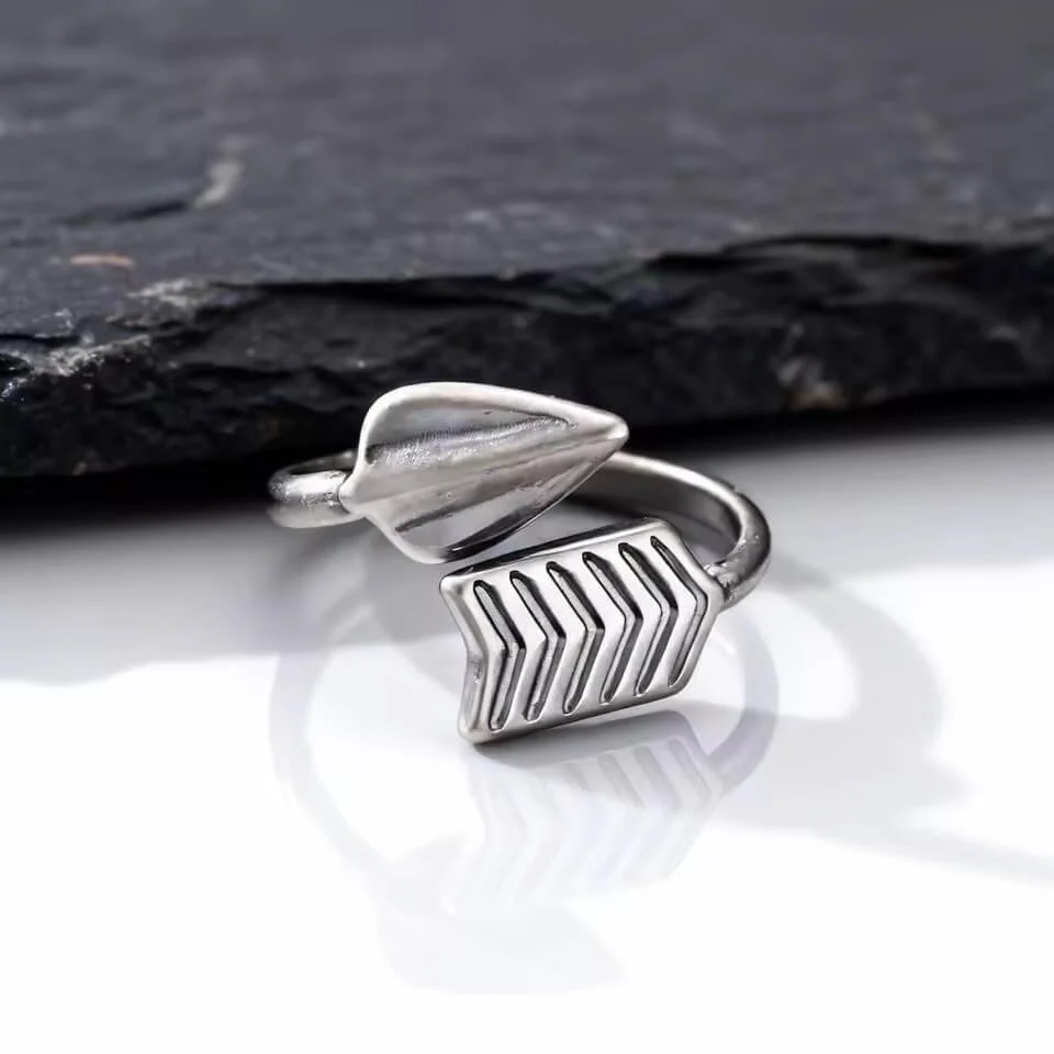 Nordic Tyr Arrow Ring | Minimalist Open Band - Image 2