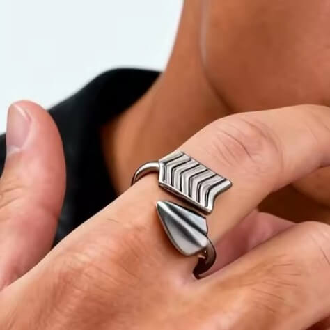Nordic Tyr Arrow Ring | Minimalist Open Band - Image 4