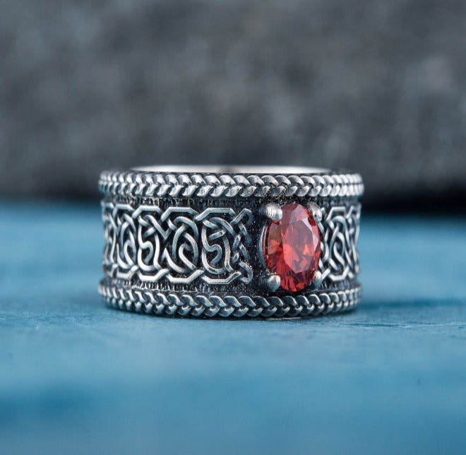 Sterling Silver Norse Ornament Ring | Handmade Jewelry - Image 5