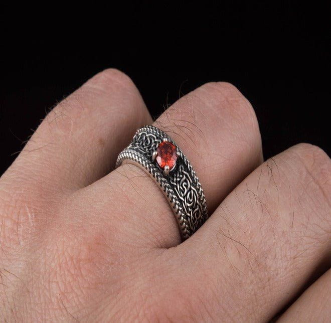 Sterling Silver Norse Ornament Ring | Handmade Jewelry - Image 6