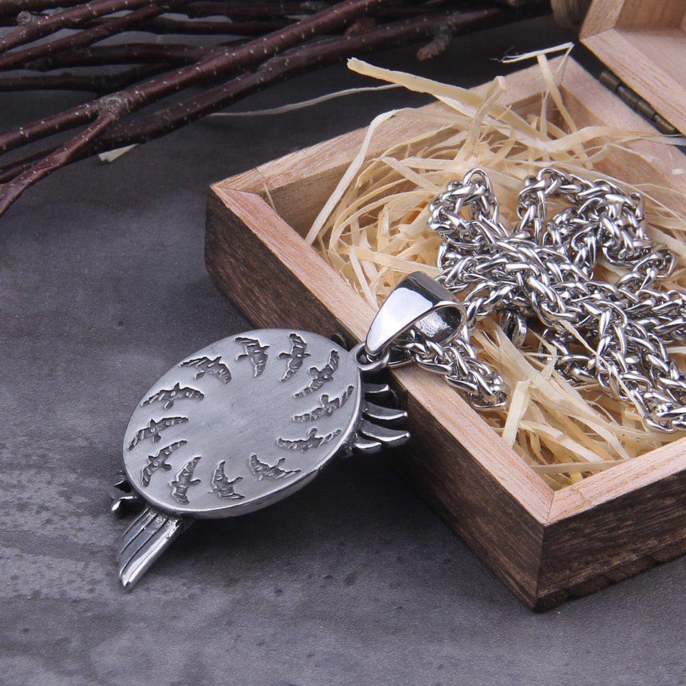 Norse Raven and Runes Seeker of Knowledge Talisman Necklace - Image 3