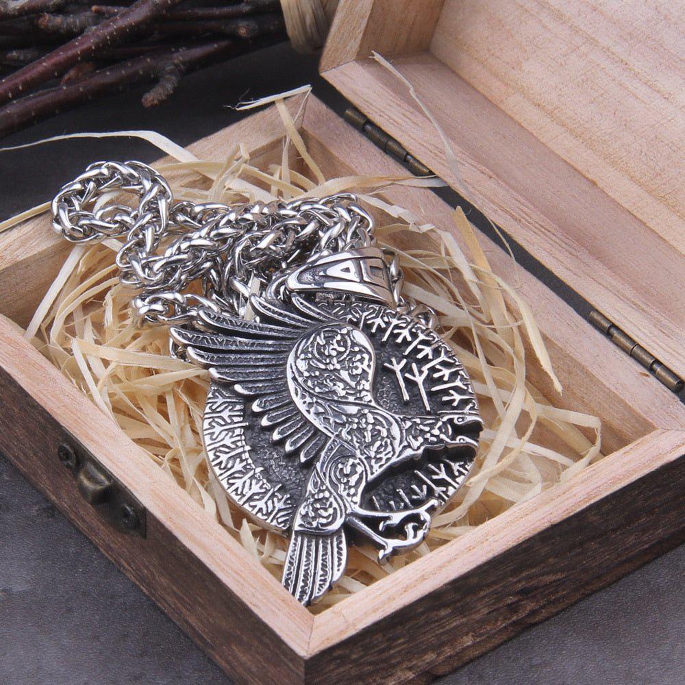 Norse Raven and Runes Seeker of Knowledge Talisman Necklace - Image 6