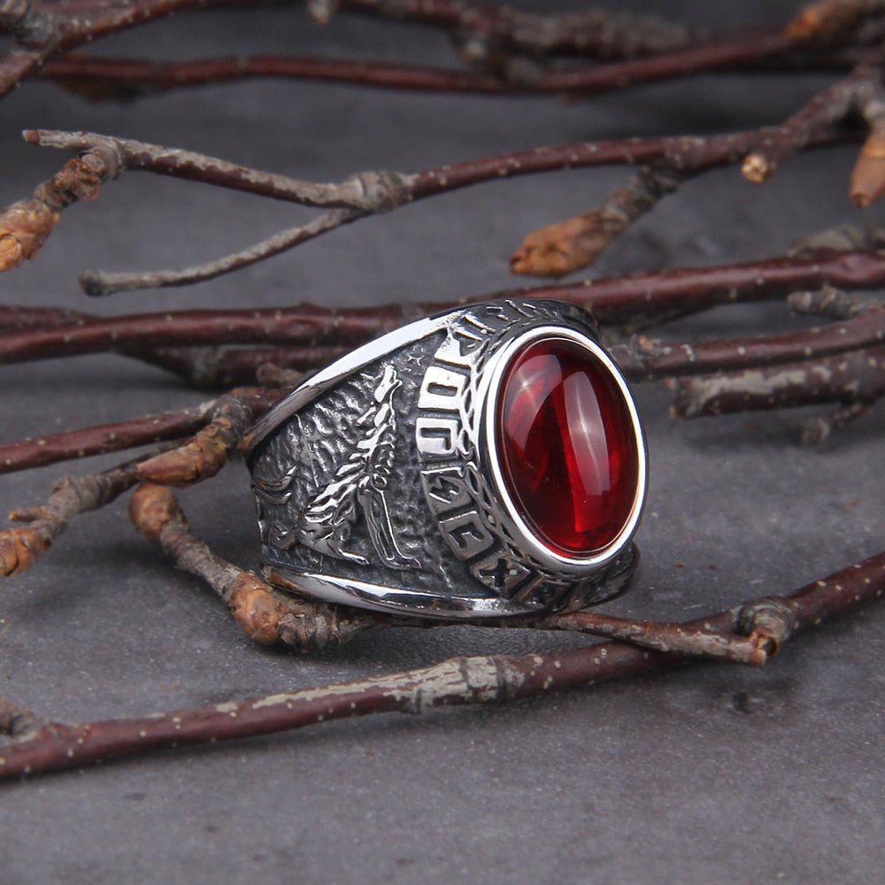Wolves and Ravens of Odin Futhark Talisman Signet Ring | Handcrafted - Image 4
