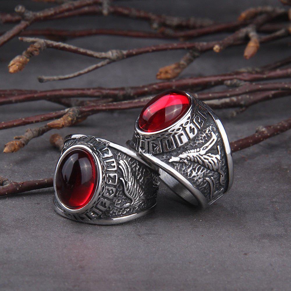 Wolves and Ravens of Odin Futhark Talisman Signet Ring | Handcrafted - Image 5