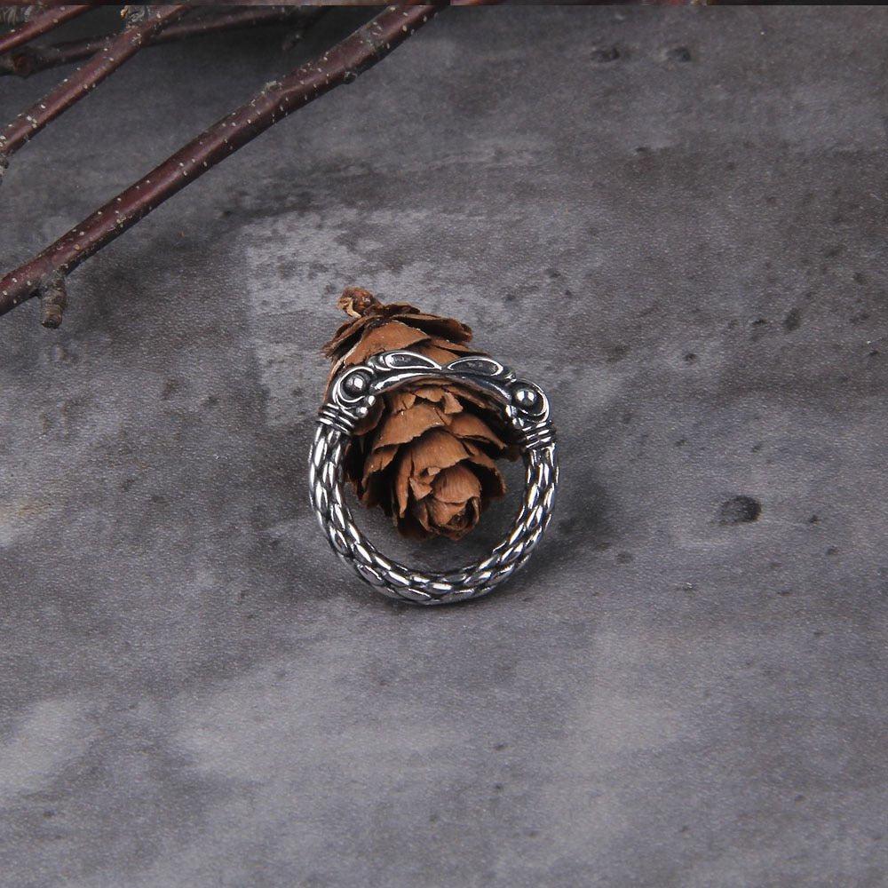 Odin's Ravens Hugin and Munin Steel Ring - Image 2
