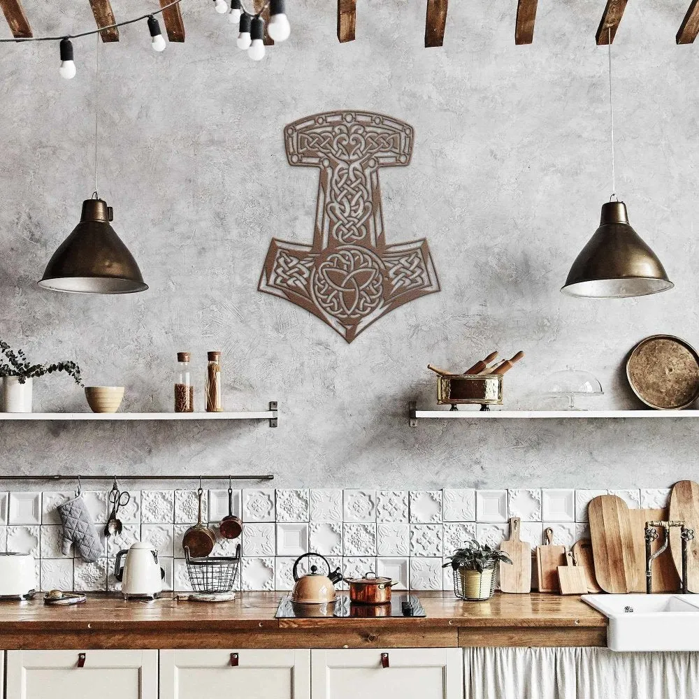 Thor's Hammer Mjolnir Metal Wall Sign - Image 3