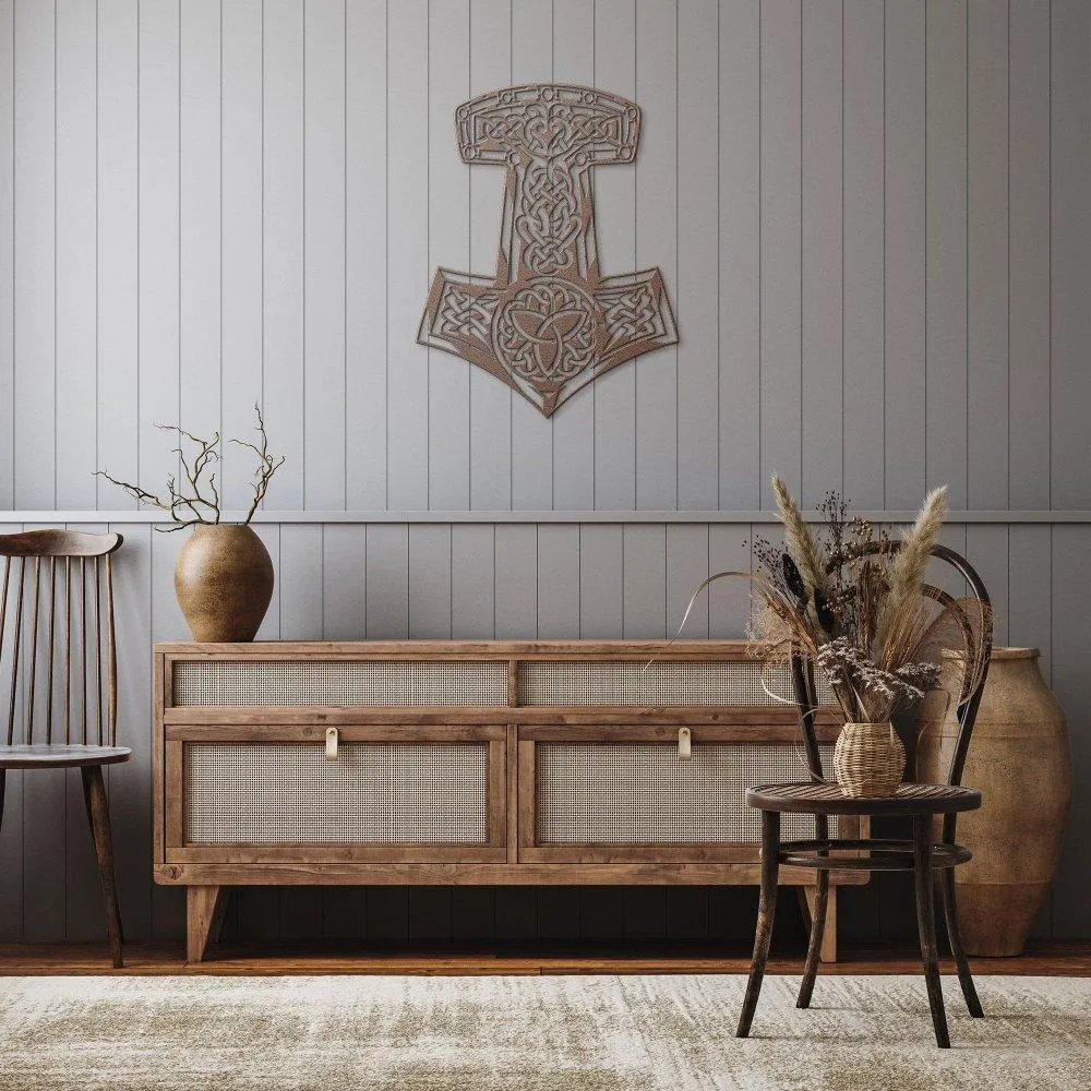 Thor's Hammer Mjolnir Metal Wall Sign - Image 4