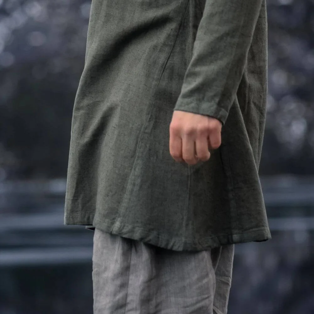 Olive Green Linen Viking Tunic - Image 5
