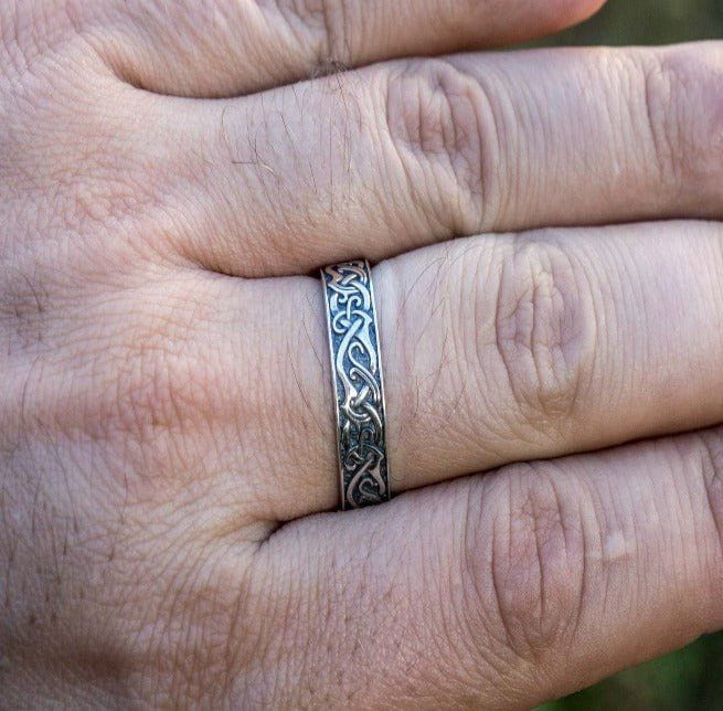 Viking-Inspired Ornament Ring | Handcrafted | Authentic Period Fashion - Image 3