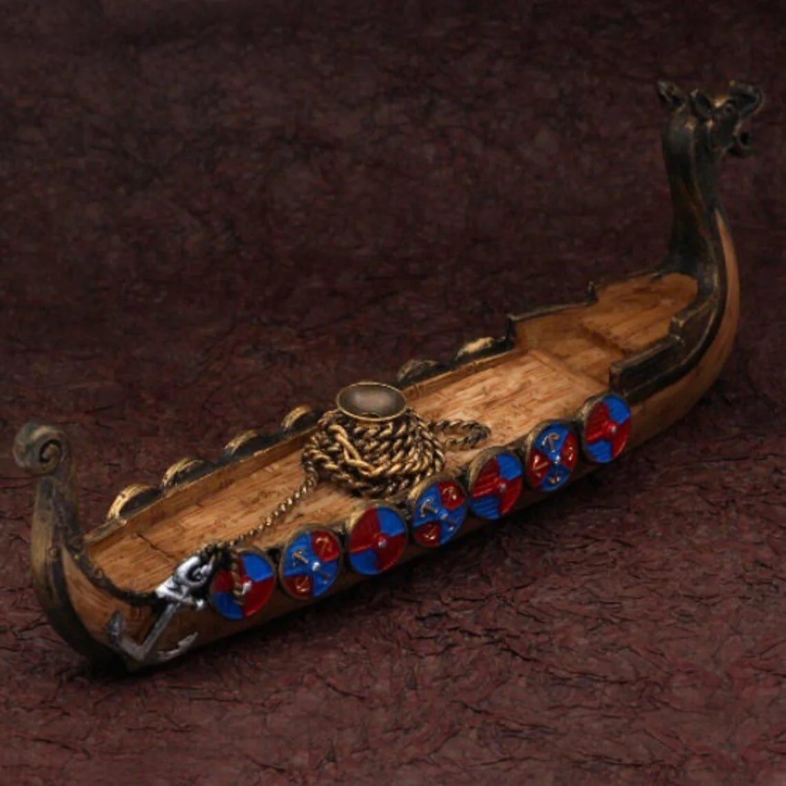Replica Drakkar Viking Warship Incense Burner Stand Norse Decor - Image 2