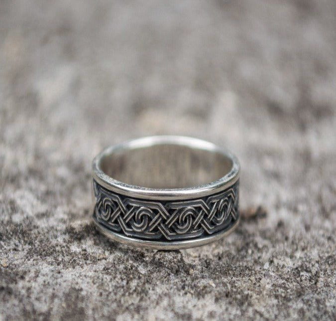 Handcrafted Viking Ornament Ring | Sterling Silver | Custom Sizing - Image 2