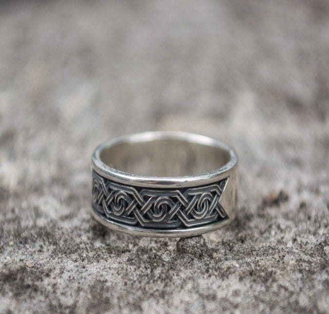 Handcrafted Viking Ornament Ring | Sterling Silver | Custom Sizing - Image 5
