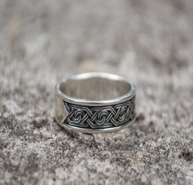 Handcrafted Viking Ornament Ring | Sterling Silver | Custom Sizing - Image 6