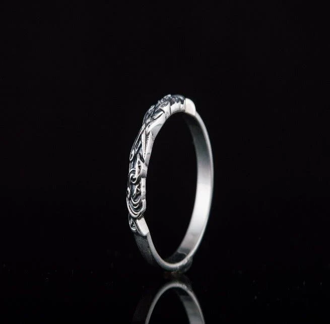 Sterling Silver Viking Raven Ring | Customizable Size - Image 3