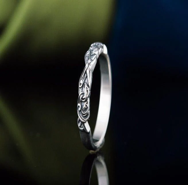 Sterling Silver Viking Raven Ring | Customizable Size - Image 4
