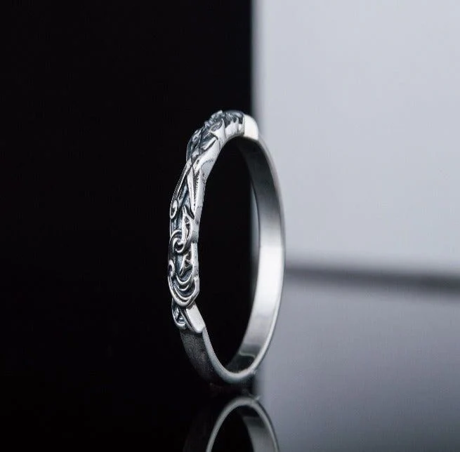 Sterling Silver Viking Raven Ring | Customizable Size - Image 5