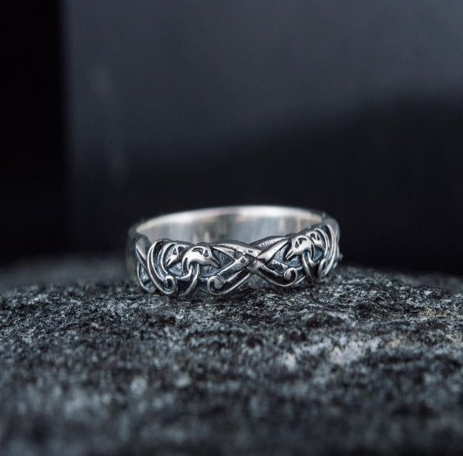 Sterling Silver Viking Raven Ring | Customizable Size - Image 7