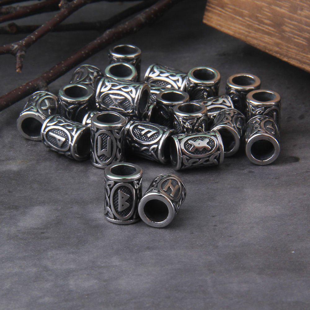 Viking Rune Futhark Steel Beard Beads - Image 4