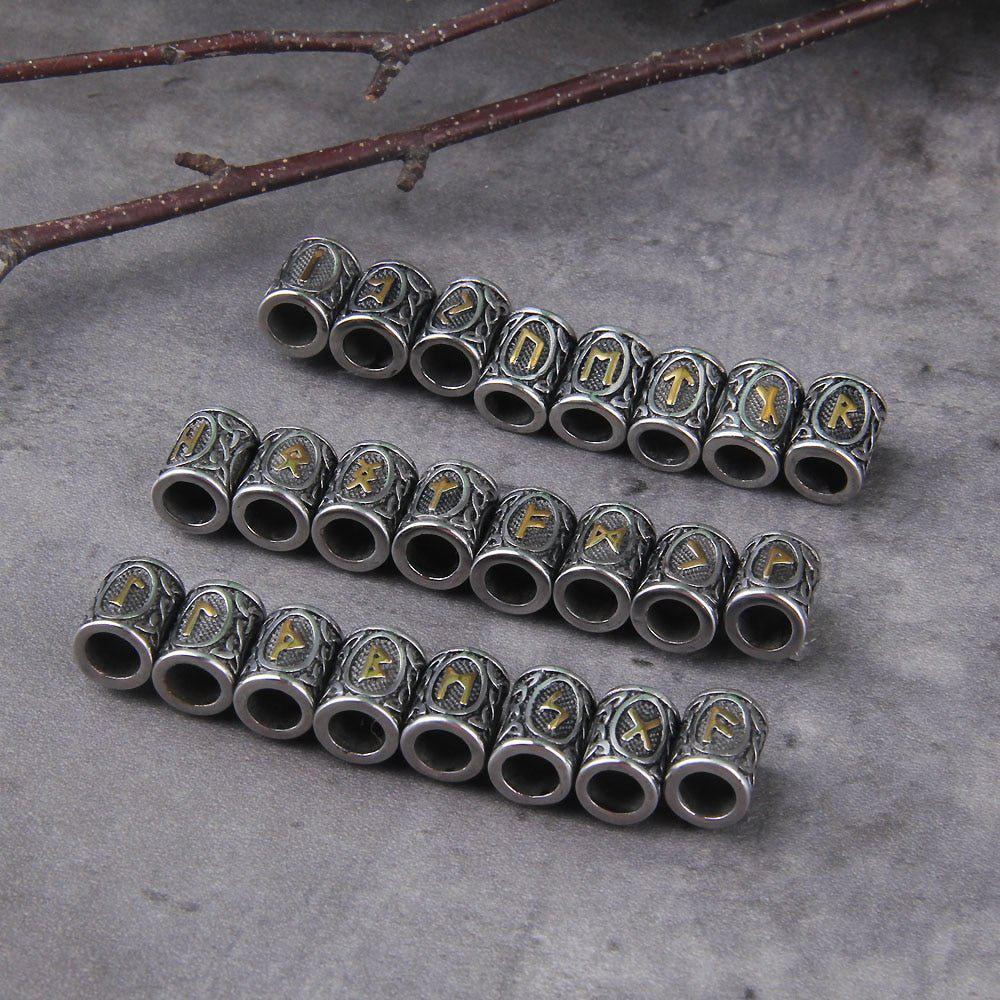 Viking Rune Futhark Steel Beard Beads - Image 6
