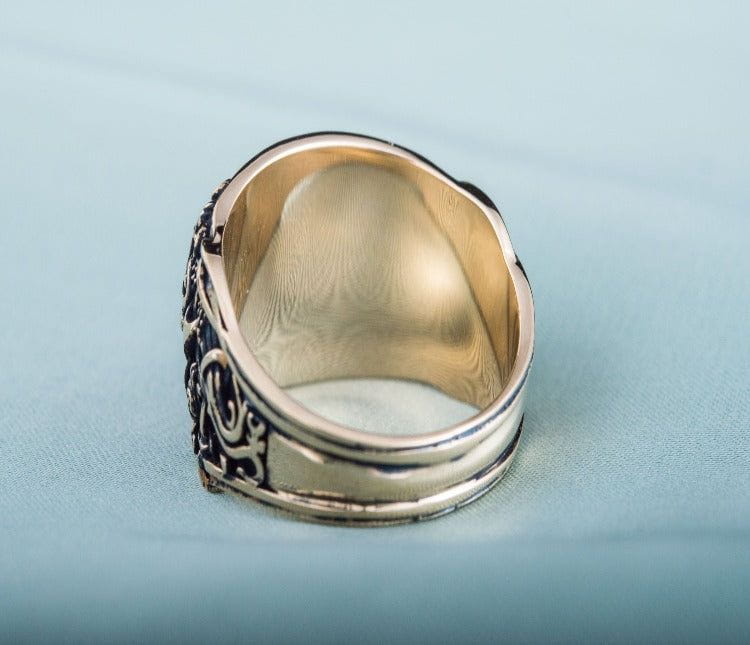 Sleipnir Ring with Mammen Ornament Bronze Unique Ring - Image 6
