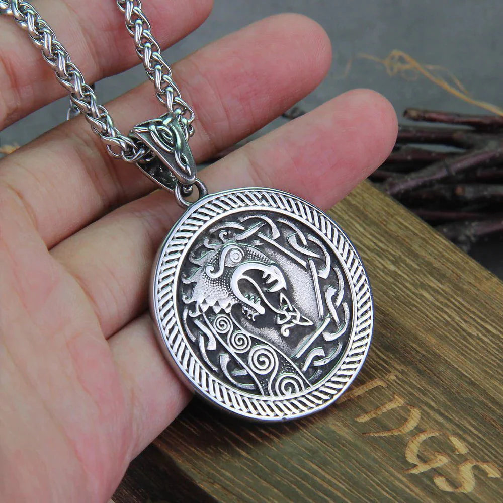 Stainless Steel Valhalla Viking Dragon Necklace - Image 3