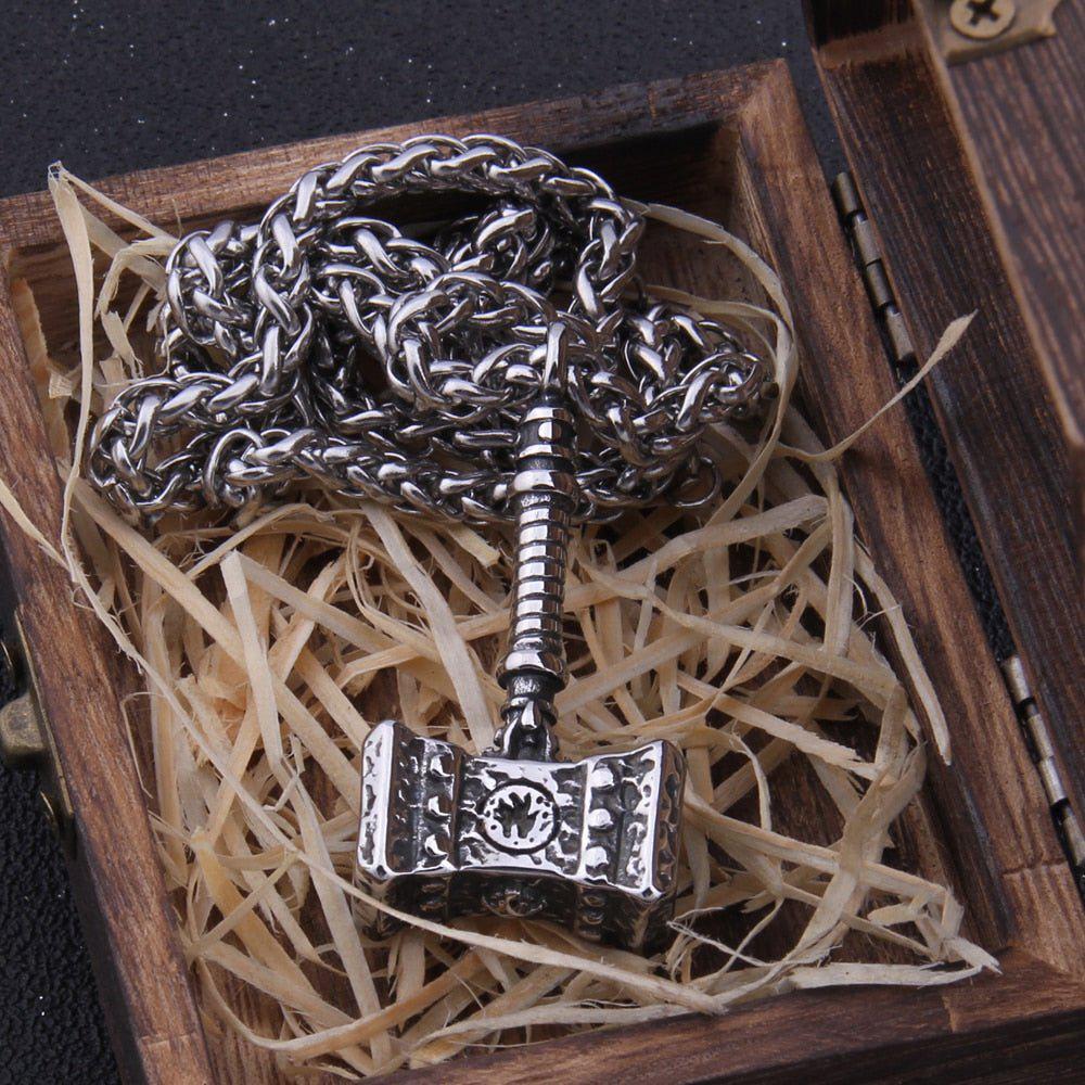 Thor’s Hammer of Destruction Rugged Pendant Necklace - Image 3