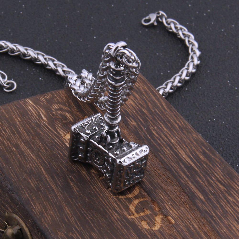 Thor’s Hammer of Destruction Rugged Pendant Necklace - Image 5