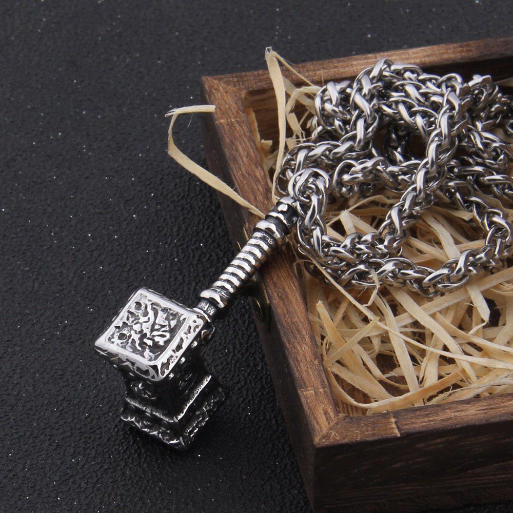 Thor’s Hammer of Destruction Rugged Pendant Necklace - Image 6