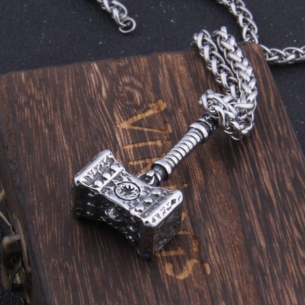 Thor’s Hammer of Destruction Rugged Pendant Necklace - Image 7