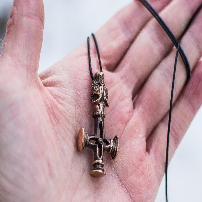 Bronze Thor's Hammer Pendant | Mjolnir, Olaf Cross or Wolf Cross Combo - Image 4