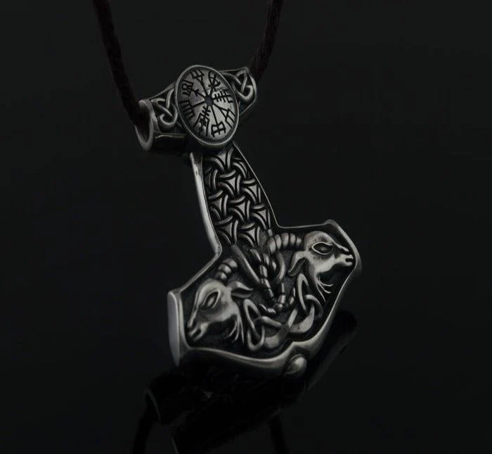 Thor's Hammer Pendant Sterling Silver Mjolnir from Sterling Silver Norse Necklace - Image 3