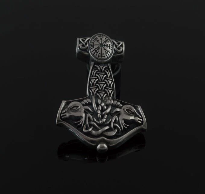 Thor's Hammer Pendant Sterling Silver Mjolnir from Sterling Silver Norse Necklace - Image 5