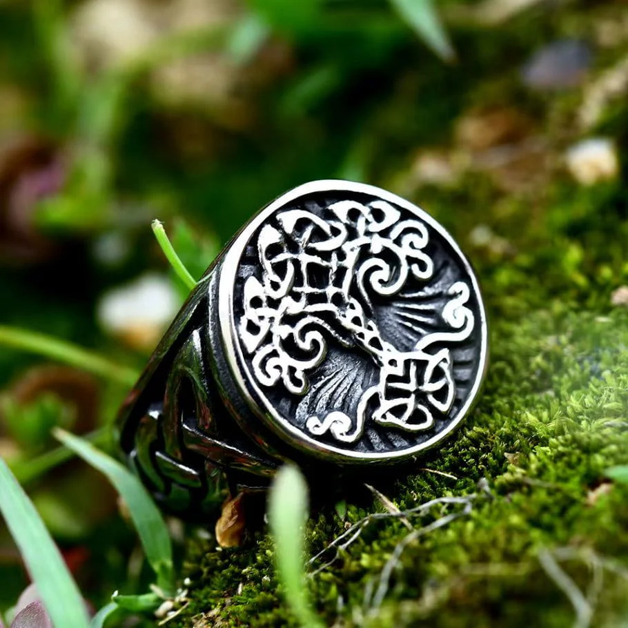 Tree of Life Knotwork Viking Ring - Image 3