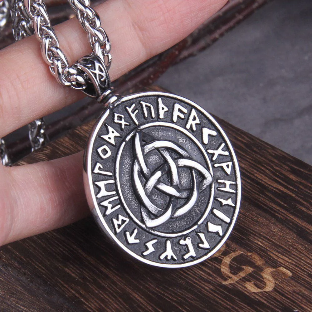 Triquetra Futhark Rune Eternity Necklace - Image 3