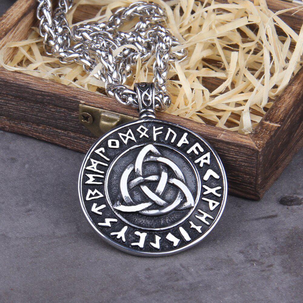 Triquetra Futhark Rune Eternity Necklace - Image 4