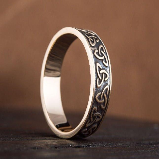Bronze Triquetra Norse Ring | Handmade Symbolic Jewelry - Image 6
