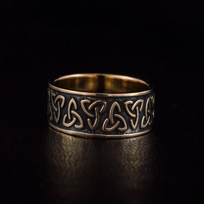Bronze Triquetra Norse Ring | Handmade Symbolic Jewelry - Image 7